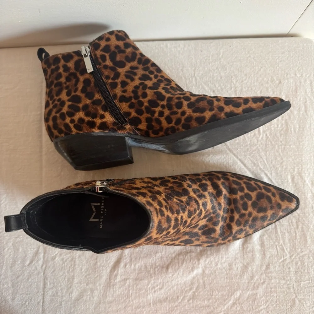 MARC FISHER LTD Women’s Obra Genuine Calf Hair Ankle Bootie size 7.5 - Picture 7 of 8